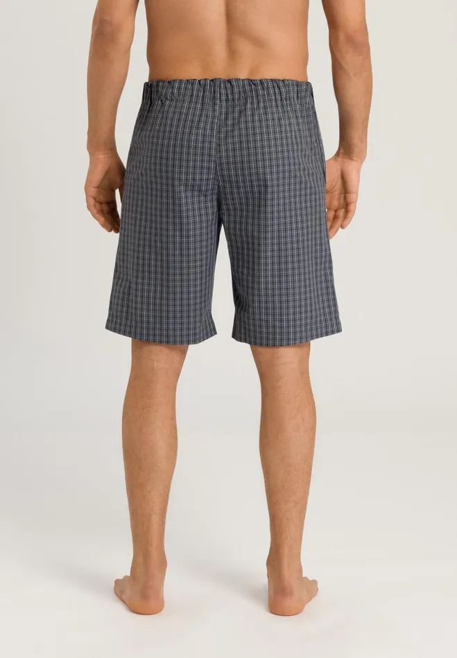 Cotton Woven Drawstring Shorts Casual Check Men HANRO Pajama Bottoms