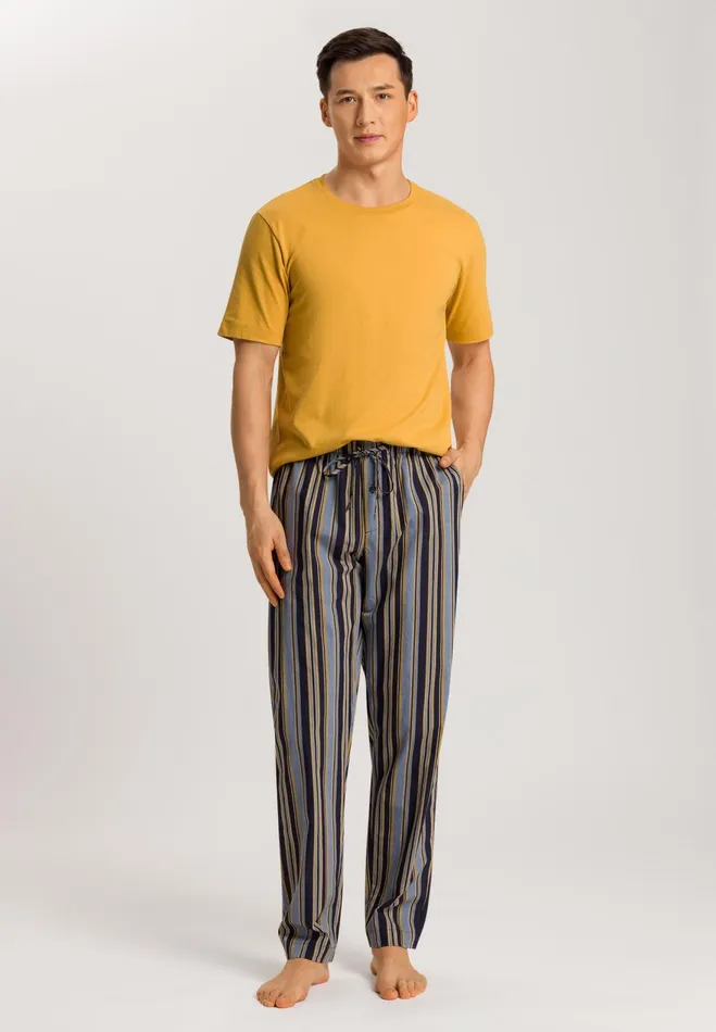 Cotton Woven Pajama Pants Ocean Stripe Men HANRO Pajama Bottoms