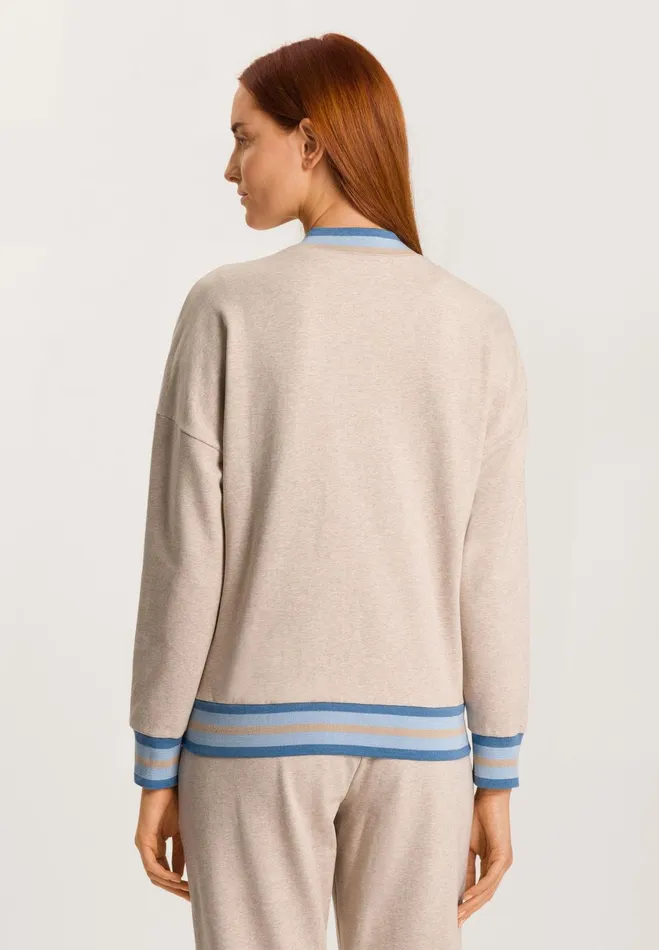 Cotton ZipUp Jacket Camel Melange Women HANRO Jackets and Cardigans