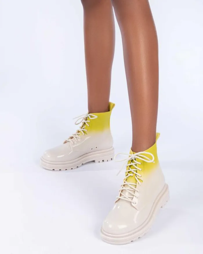 Coturno Beigegreen Women Melissa Boots