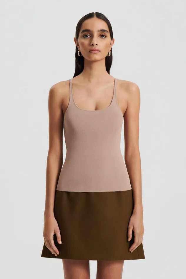 CREPE KNIT RIB SINGLET OAT Women Tops Scanlan Theodore