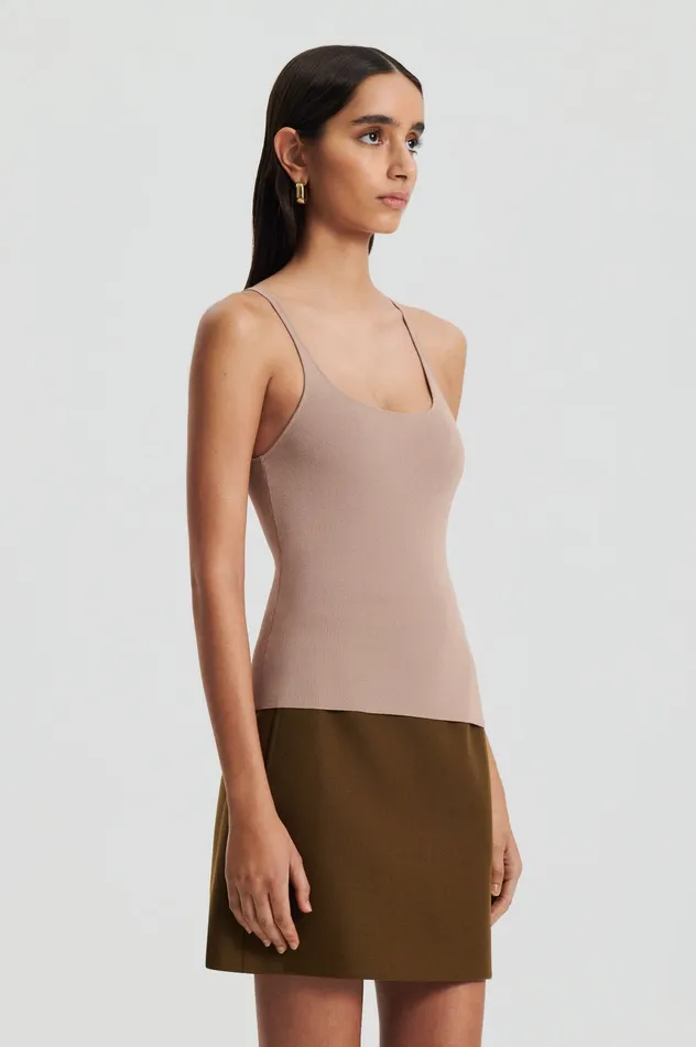 CREPE KNIT RIB SINGLET OAT Women Tops Scanlan Theodore