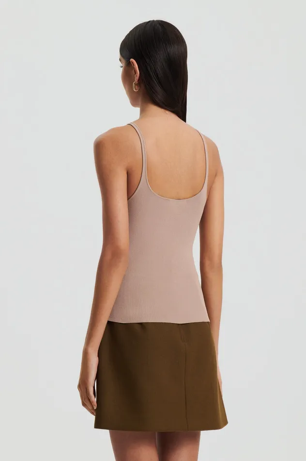 CREPE KNIT RIB SINGLET OAT Women Tops Scanlan Theodore