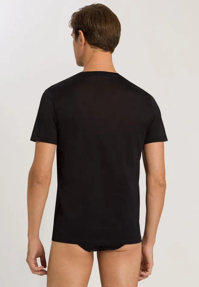 Crew Neck Cotton TShirt Black Men HANRO Loungewear
