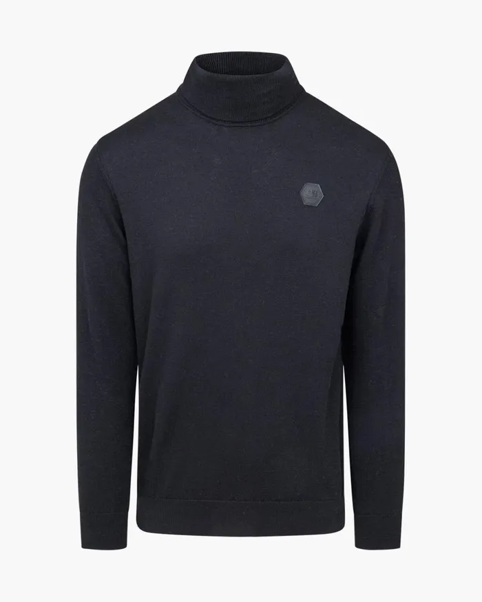 Cruyff Basco Turtle Neck Black Men Sweats and Hoodies