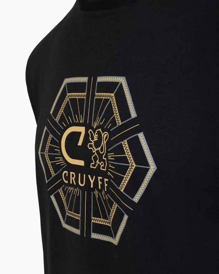 Cruyff CLion Geo Tee Blackgold Men TShirts and Polo039s Cruyff CLion Geo Tee Blackgold Men TShirts and Polo039s