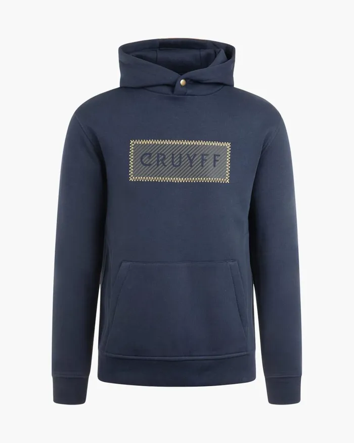 Cruyff Fuzeknit Lasercut Hoodie Bluegold Men Sweats and Hoodies