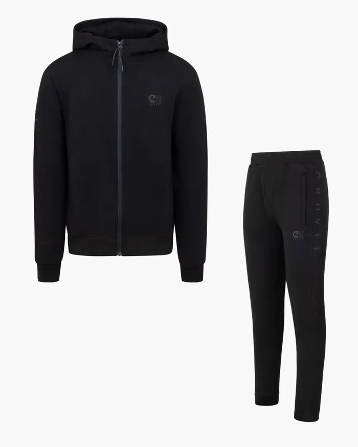 Cruyff Ignite Tape Hood Black Men Sweats and Hoodies
