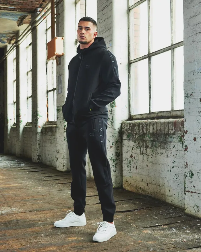 Cruyff Ignite Tape Hood Black Men Sweats and Hoodies Cruyff Ignite Tape Hood Black Men Sweats and Hoodies