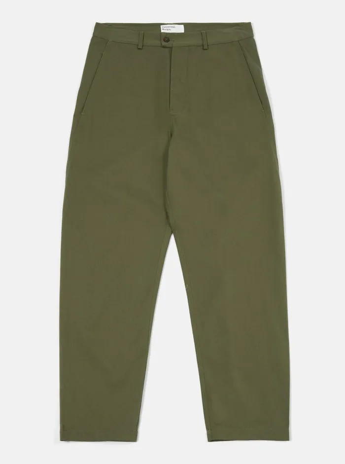 Curved Pant In Light Olive Twill Men Universal Works Suiting
