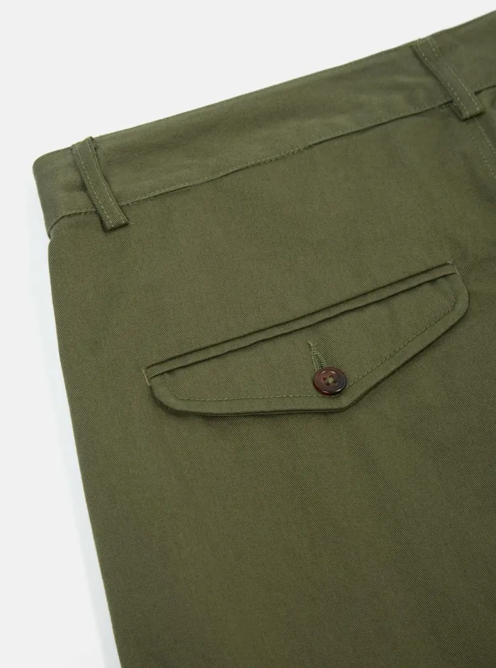 Curved Pant In Light Olive Twill Men Universal Works Suiting