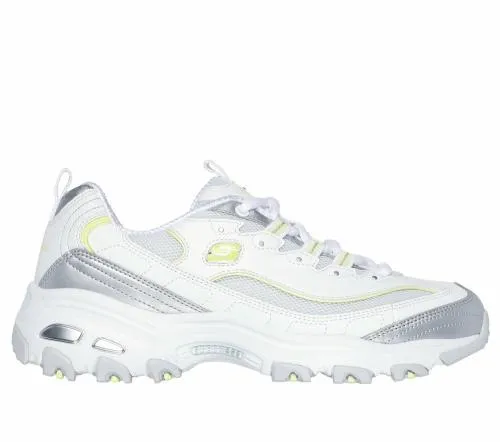 D039Lites 8211 Chromatic White Silver Lime Women SKECHERS Lace Up