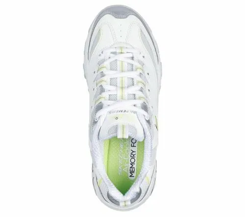 D039Lites 8211 Chromatic White Silver Lime Women SKECHERS Lace Up