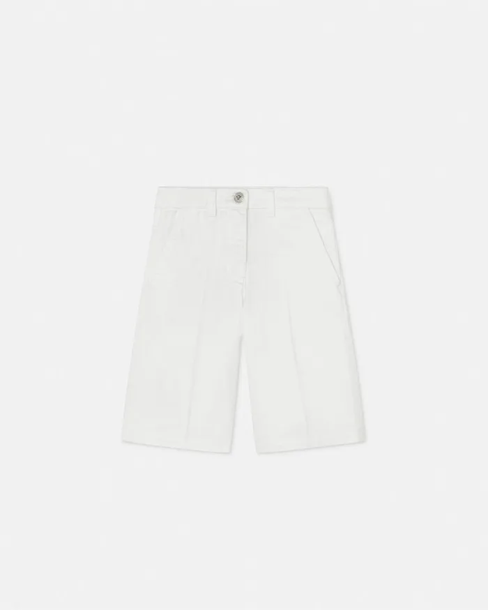 Denim Kids Versace Denim Bermuda Shorts White