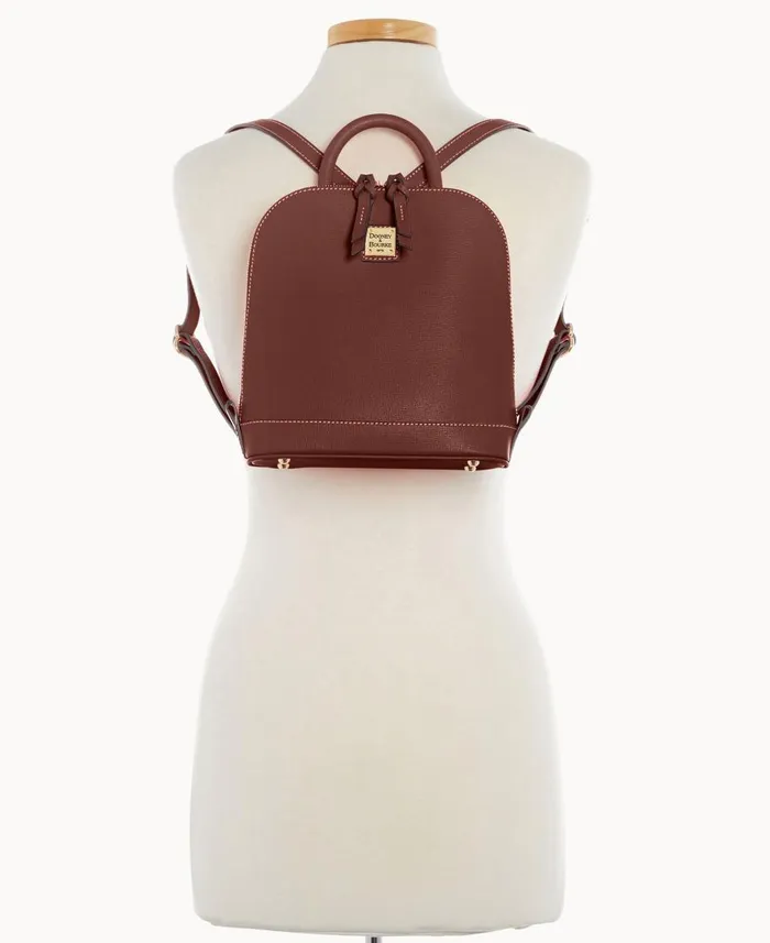 Dooney and Bourke Backpacks Saffiano Small Zip Pod Backpack Amber 8211 WomenMen Dooney and Bourke Backpacks Saffiano Small Zip Pod Backpack Amber 8211 WomenMen