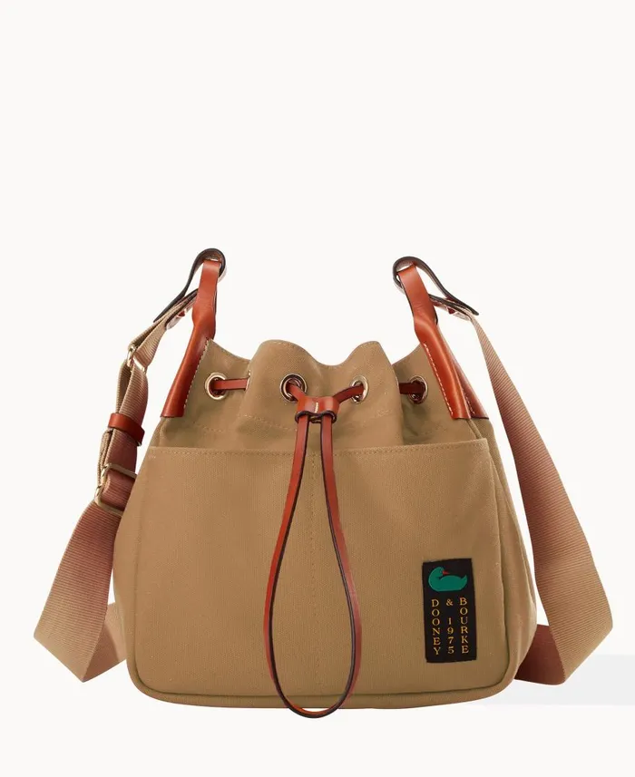 Dooney and Bourke Crossbodies Canvas Drawstring 25 Beige 8211 WomenMen