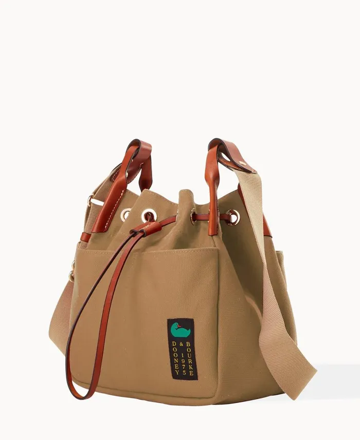 Dooney and Bourke Crossbodies Canvas Drawstring 25 Beige 8211 WomenMen