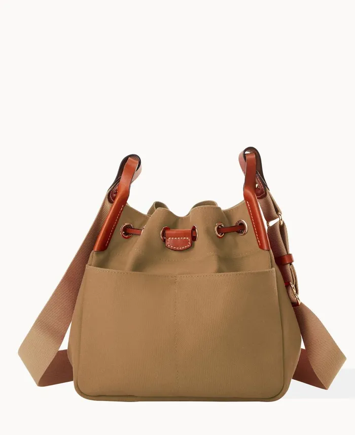 Dooney and Bourke Crossbodies Canvas Drawstring 25 Beige 8211 WomenMen