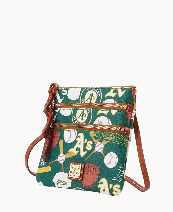 Dooney and Bourke Crossbodies MLB Athletics N S Triple Zip Crossbody Athletics 8211 WomenMen