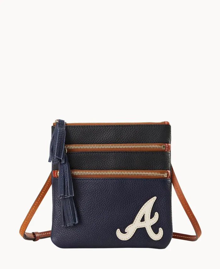 Dooney and Bourke Crossbodies MLB Braves Triple Zip Crossbody Braves 8211 WomenMen Dooney and Bourke Crossbodies MLB Braves Triple Zip Crossbody Braves 8211 WomenMen