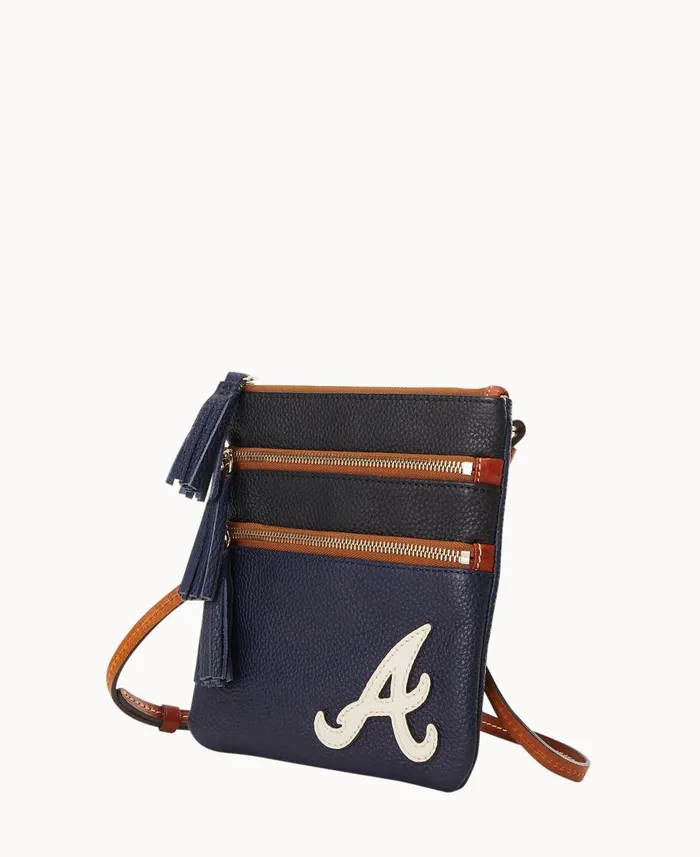 Dooney and Bourke Crossbodies MLB Braves Triple Zip Crossbody Braves 8211 WomenMen Dooney and Bourke Crossbodies MLB Braves Triple Zip Crossbody Braves 8211 WomenMen