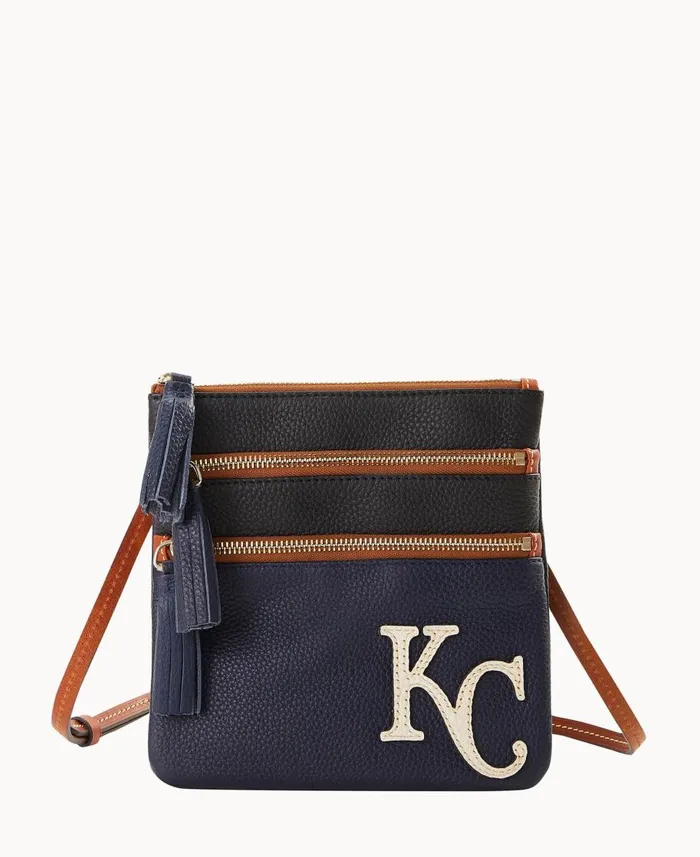 Dooney and Bourke Crossbodies MLB Royals Triple Zip Crossbody Royals 8211 WomenMen Dooney and Bourke Crossbodies MLB Royals Triple Zip Crossbody Royals 8211 WomenMen