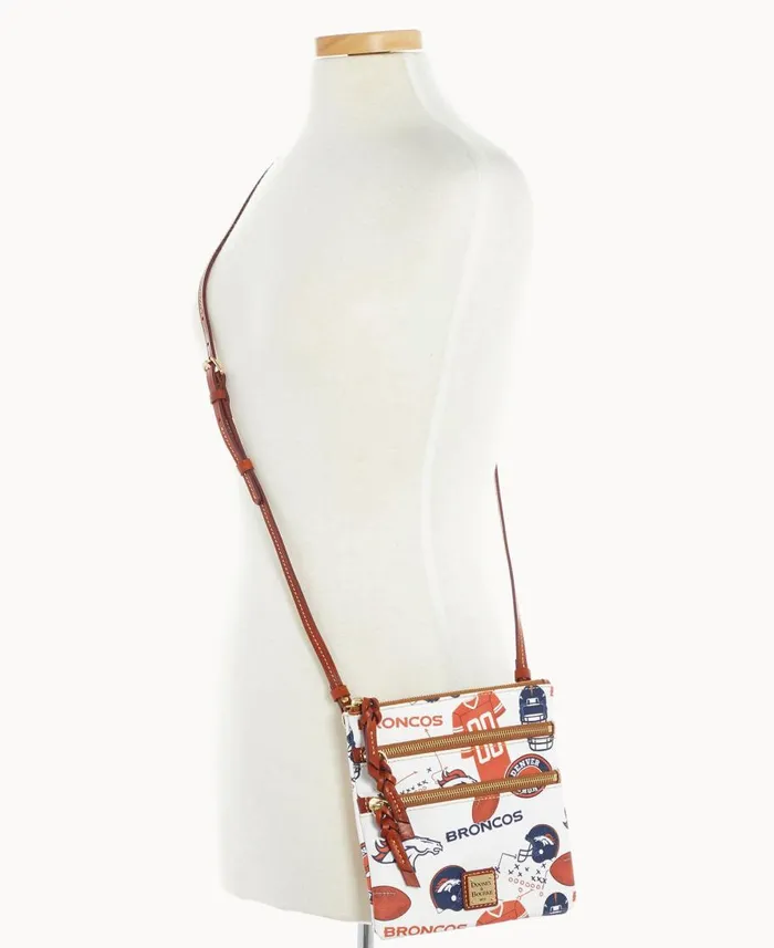 Dooney and Bourke Crossbodies NFL Broncos N S Triple Zip Crossbody Broncos 8211 WomenMen Dooney and Bourke Crossbodies NFL Broncos N S Triple Zip Crossbody Broncos 8211 WomenMen