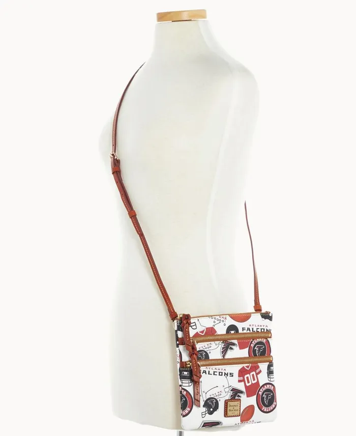 Dooney and Bourke Crossbodies NFL Falcons N S Triple Zip Crossbody Falcons 8211 WomenMen Dooney and Bourke Crossbodies NFL Falcons N S Triple Zip Crossbody Falcons 8211 WomenMen