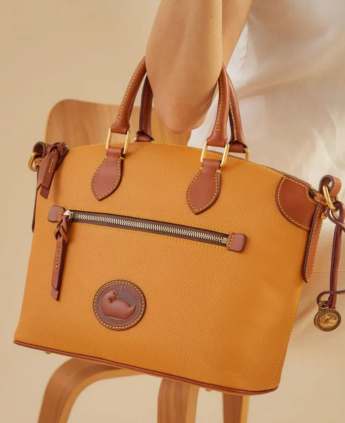 Dooney and Bourke Satchels All Weather Leather 30 Domed Satchel 30 Caramel 8211 WomenMen Dooney and Bourke Satchels All Weather Leather 30 Domed Satchel 30 Caramel 8211 WomenMen