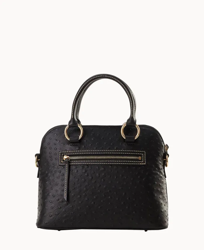 Dooney and Bourke Satchels Ostrich Domed Satchel Black 8211 WomenMen