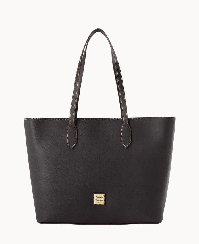 Dooney and Bourke Shoulder Bags Saffiano Large Tote Black 8211 WomenMen