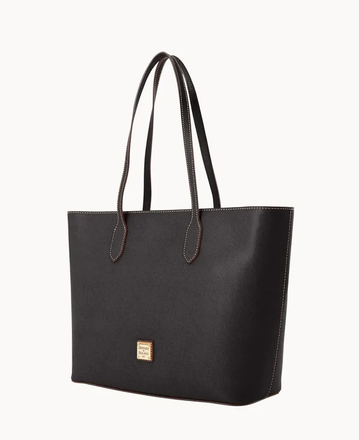 Dooney and Bourke Shoulder Bags Saffiano Large Tote Black 8211 WomenMen