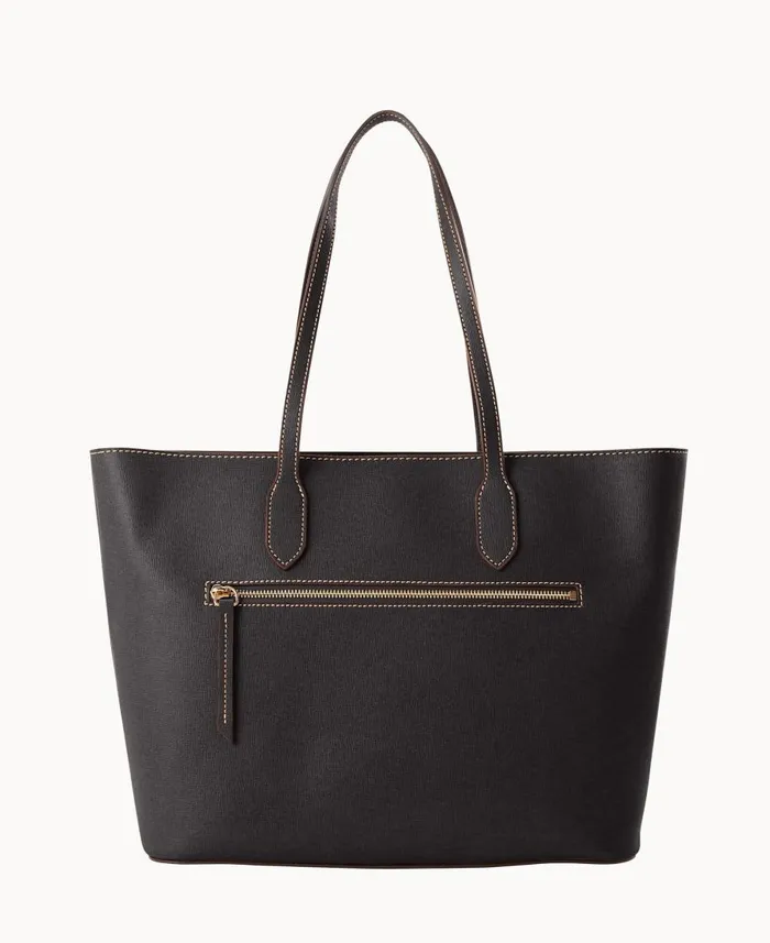 Dooney and Bourke Shoulder Bags Saffiano Large Tote Black 8211 WomenMen