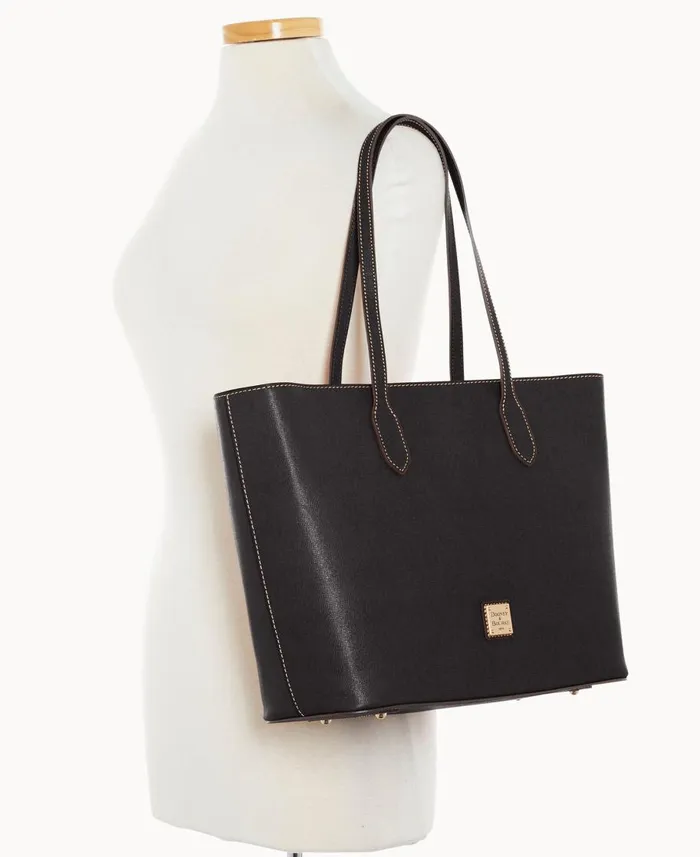 Dooney and Bourke Shoulder Bags Saffiano Large Tote Black 8211 WomenMen