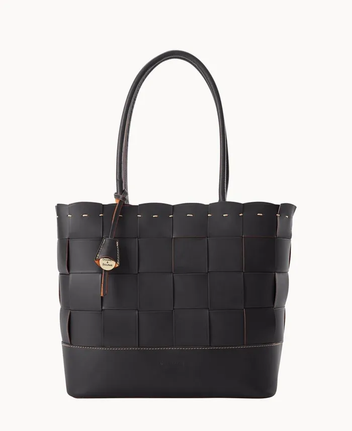 Dooney and Bourke Totes Alto Large Woven Shopper Black 8211 WomenMen