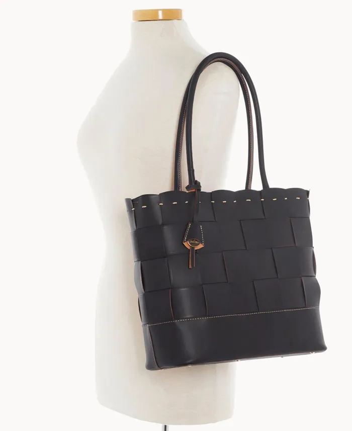 Dooney and Bourke Totes Alto Large Woven Shopper Black 8211 WomenMen