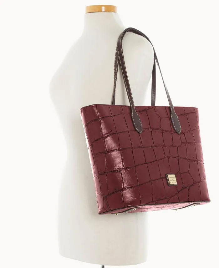 Dooney and Bourke Totes Denison Large Tote Bordeaux 8211 WomenMen