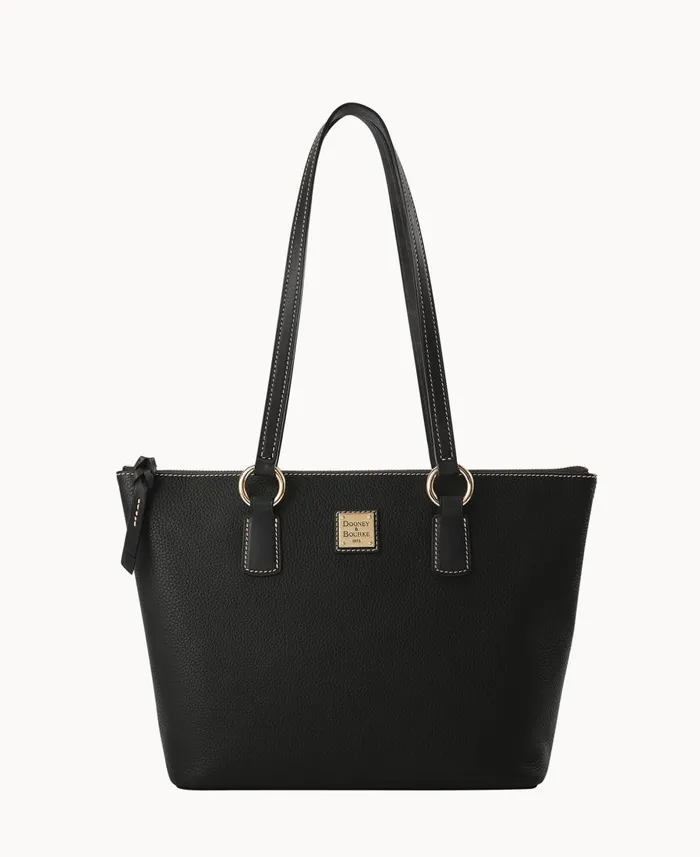 Dooney and Bourke Totes Pebble Grain Small Wren Zip Tote Black Black 8211 WomenMen Dooney and Bourke Totes Pebble Grain Small Wren Zip Tote Black Black 8211 WomenMen