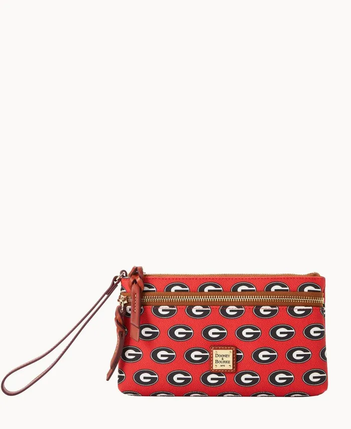 Dooney and Bourke Wallets Collegiate University Of Georgia Double Zip Wristlet University Of Georgi 8211 WomenMen