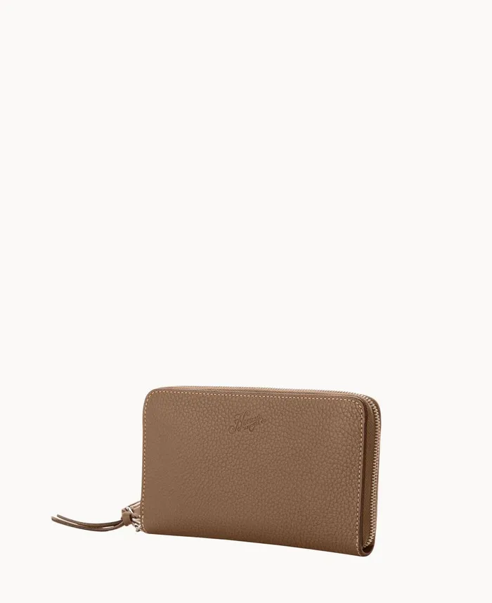 Dooney and Bourke Wallets Henrys Large Zip Around Wristlet Dark Taupe 8211 WomenMen