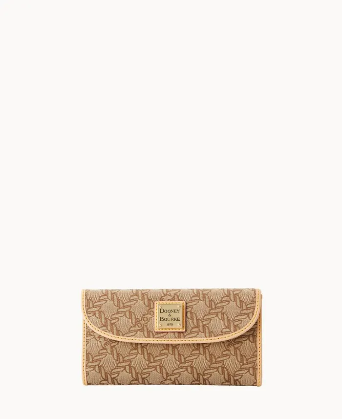 Dooney and Bourke Wallets Maritime Continental Clutch Brown 8211 WomenMen