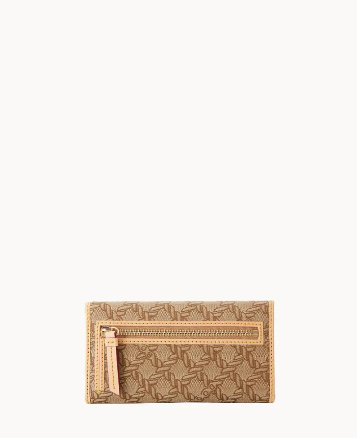 Dooney and Bourke Wallets Maritime Continental Clutch Brown 8211 WomenMen