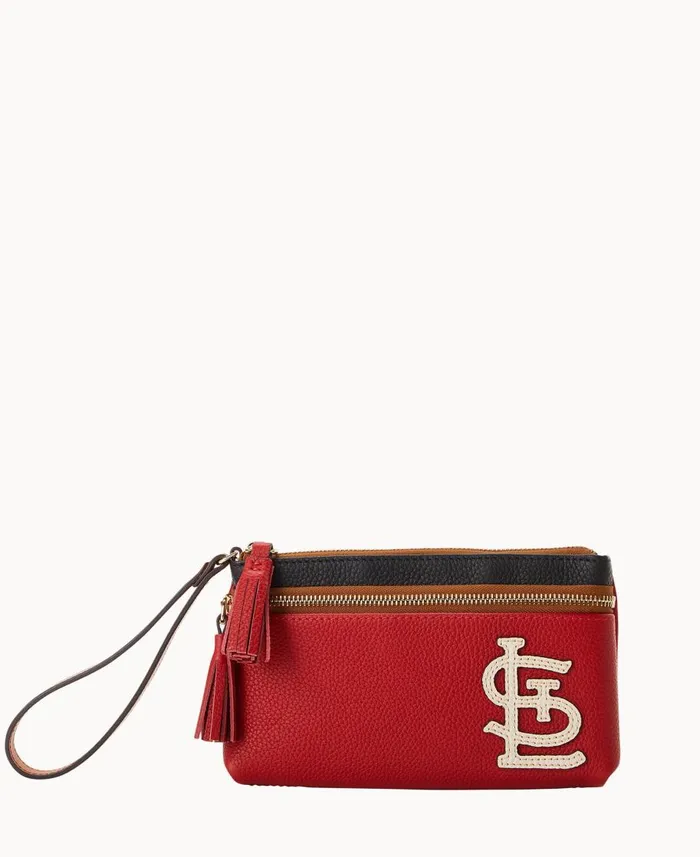 Dooney and Bourke Wallets MLB Cardinals Double Zip Wristlet Cardinals 8211 WomenMen