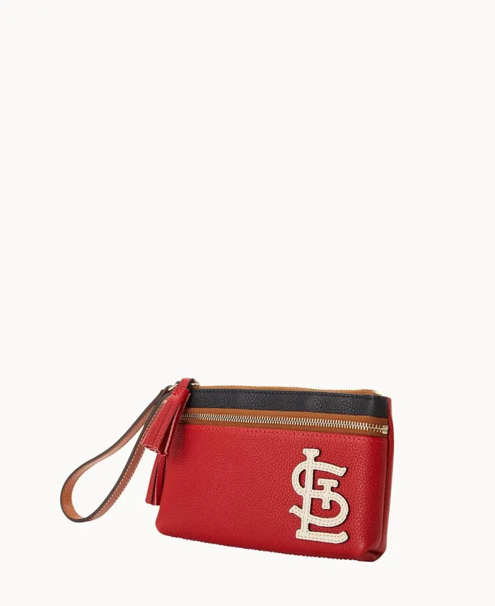 Dooney and Bourke Wallets MLB Cardinals Double Zip Wristlet Cardinals 8211 WomenMen