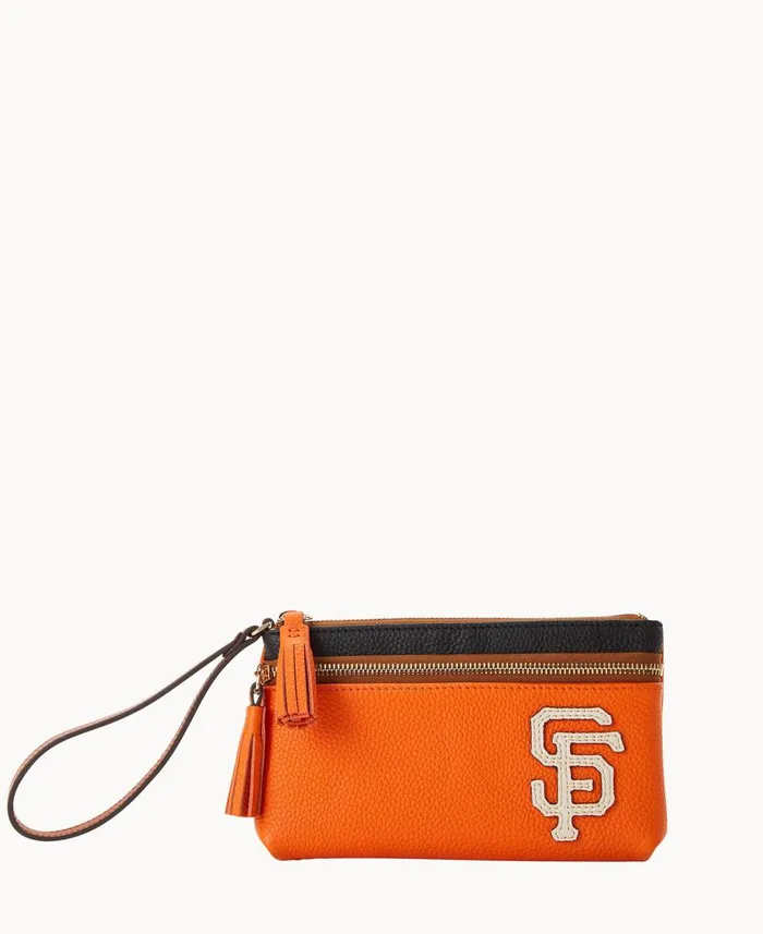 Dooney and Bourke Wallets MLB Giants Double Zip Wristlet Giants 8211 WomenMen