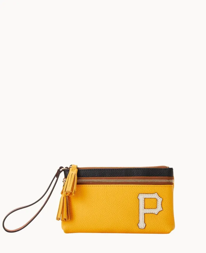 Dooney and Bourke Wallets MLB Pirates Double Zip Wristlet Pirates 8211 WomenMen