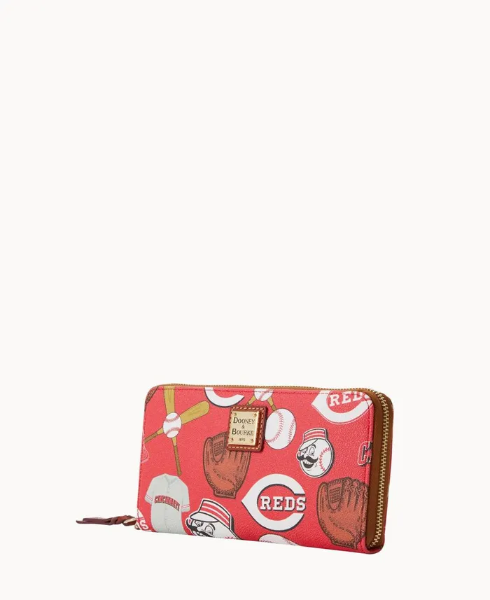 Dooney and Bourke Wallets MLB Reds Large Zip Around Wristlet Reds 8211 WomenMen Dooney and Bourke Wallets MLB Reds Large Zip Around Wristlet Reds 8211 WomenMen
