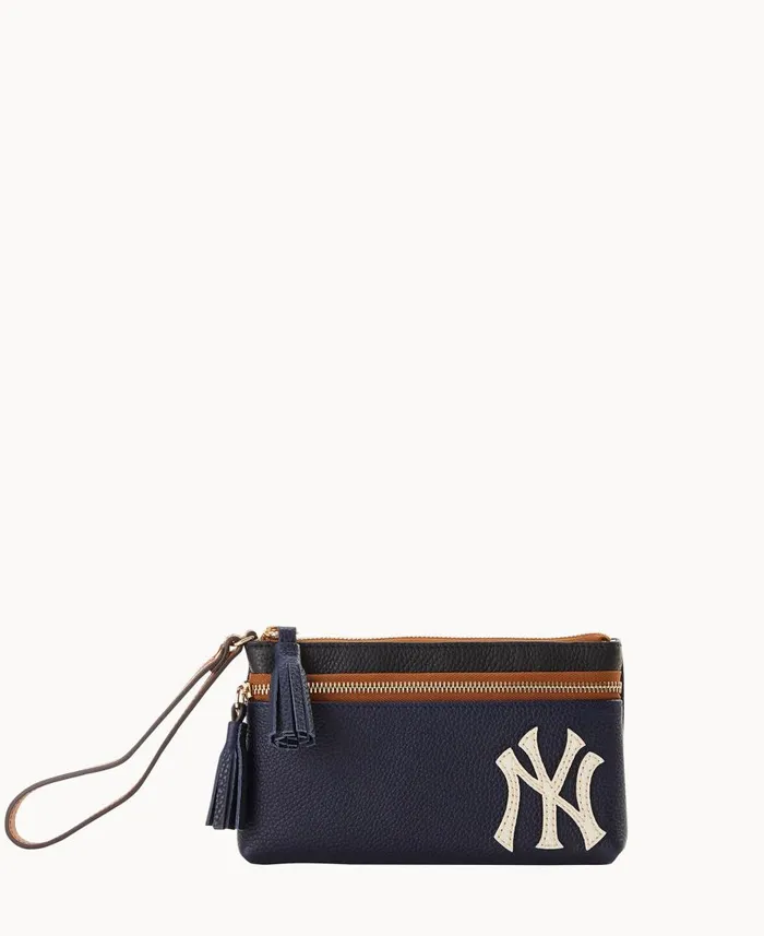 Dooney and Bourke Wallets MLB Yankees Double Zip Wristlet Yankees 8211 WomenMen
