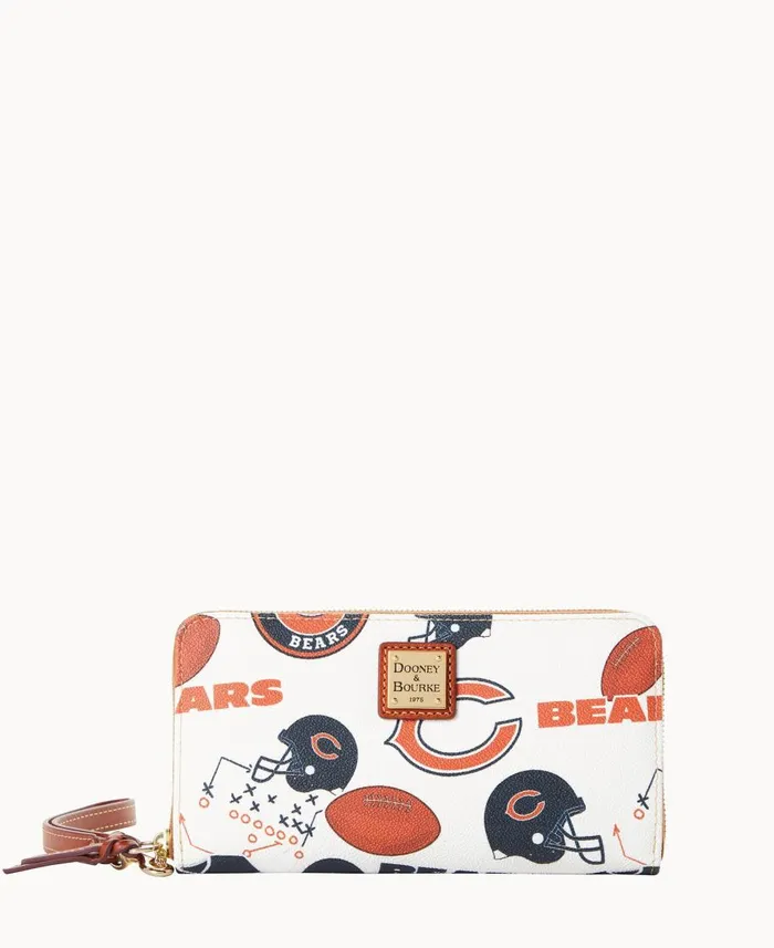 Dooney and Bourke Wallets NFL Bears Large Zip Around Wristlet Bears 8211 WomenMen