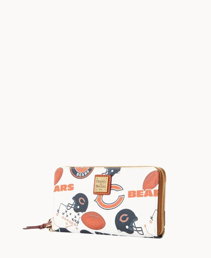 Dooney and Bourke Wallets NFL Bears Large Zip Around Wristlet Bears 8211 WomenMen